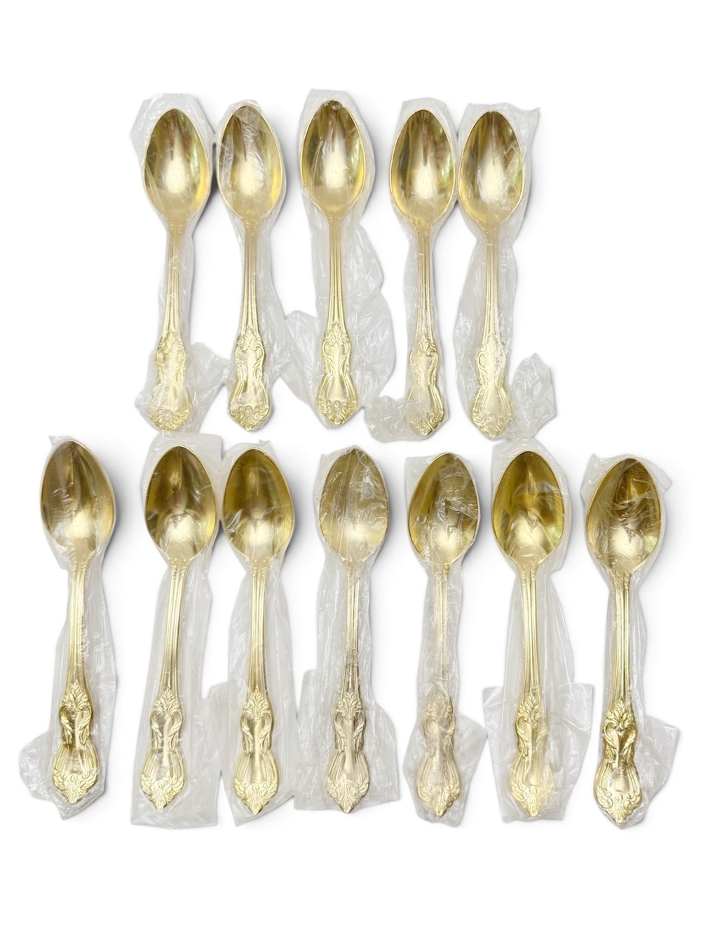 Reed & Barton Golden Marlborough Gold Electoplate Set of 12 Teaspoons New